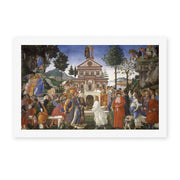 Sandro Botticelli's 'The Temptations of Christ' painting reproduced as a rolled canvas print