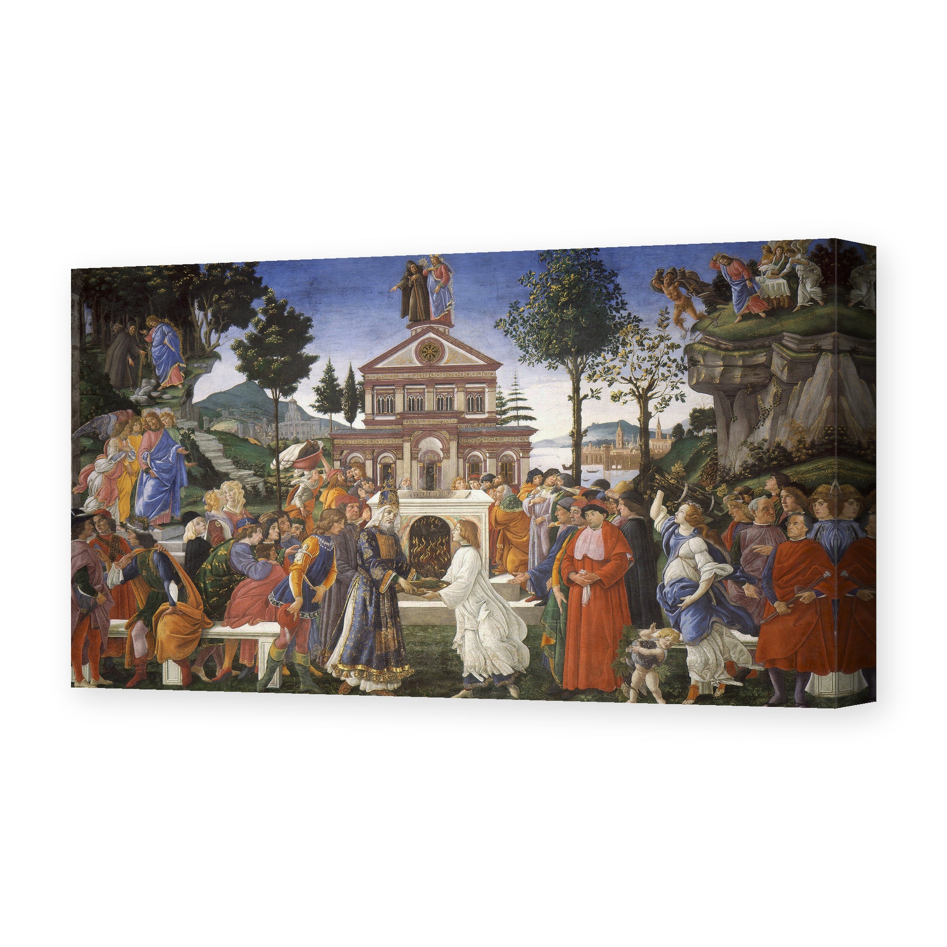 Sandro Botticelli's 'The Temptations of Christ' painting reproduced as a gallery-wrapped canvas print