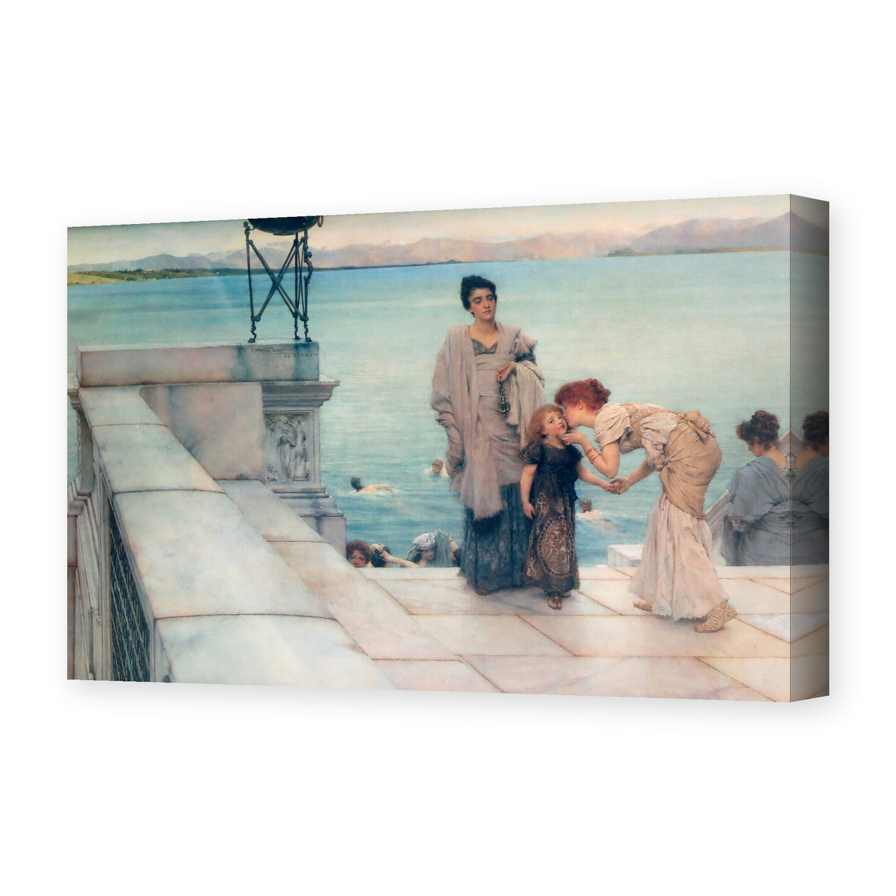 Sir Lawrence Alma-Tadema's 'A Kiss' painting reproduced as a gallery-wrapped canvas print
