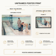 Sir Lawrence Alma-Tadema - A Kiss poster print size comparison and framing display infographic