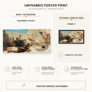 Sir Lawrence Alma-Tadema - A Reading from Homer poster print size comparison and framing display infographic
