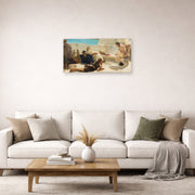 Unframed poster print of Sir Lawrence Alma-Tadema's A Reading from Homer displayed on a wall in a living room
