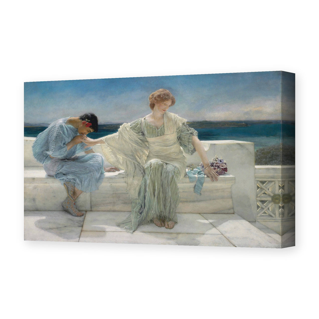 Sir Lawrence Alma-Tadema's 'Ask Me No More' painting reproduced as a gallery-wrapped canvas print