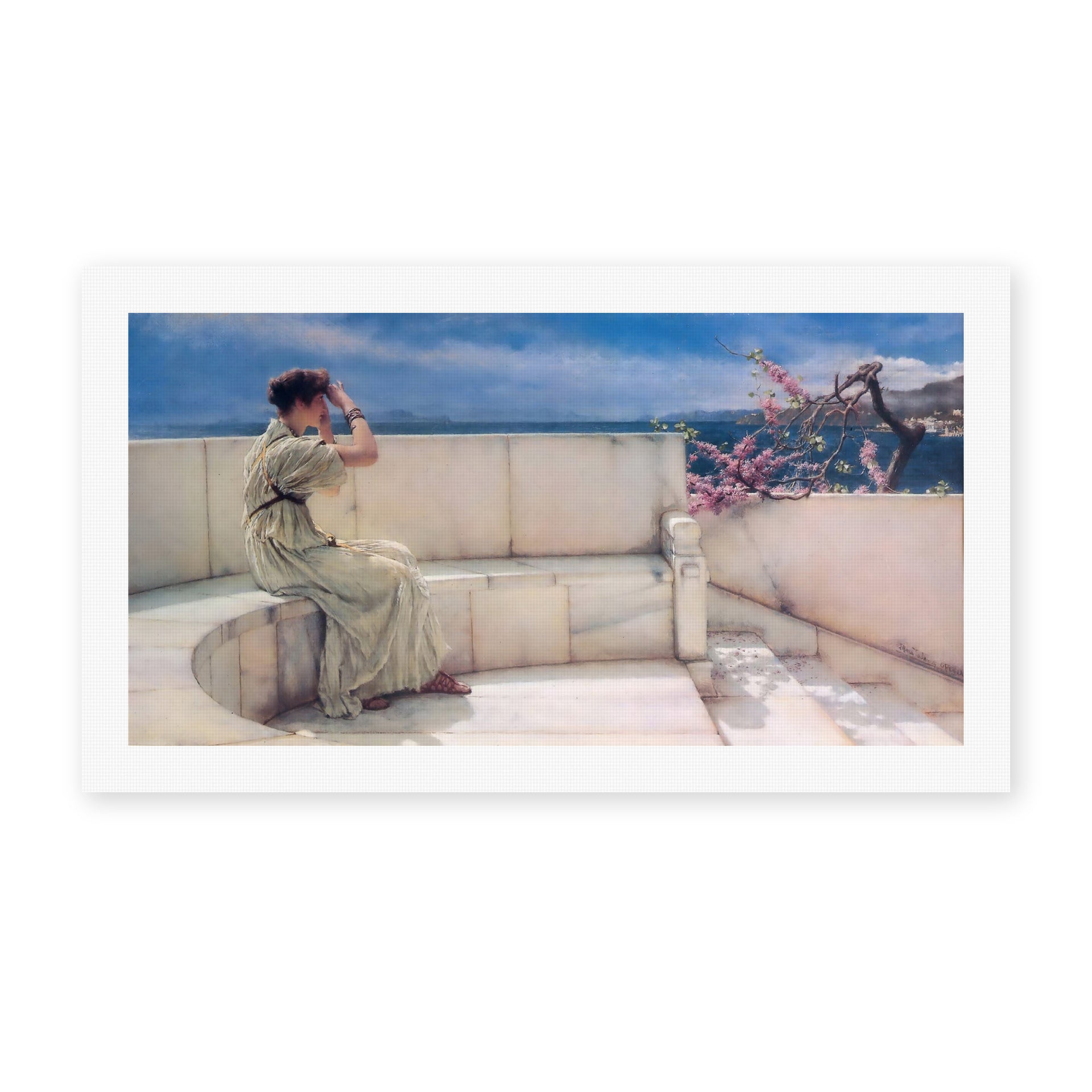 Sir Lawrence Alma-Tadema's 'Expectations Hope Springs Eternal' painting reproduced as a rolled canvas print