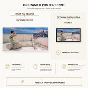 Sir Lawrence Alma-Tadema - Expectations Hope Springs Eternal poster print size comparison and framing display infographic