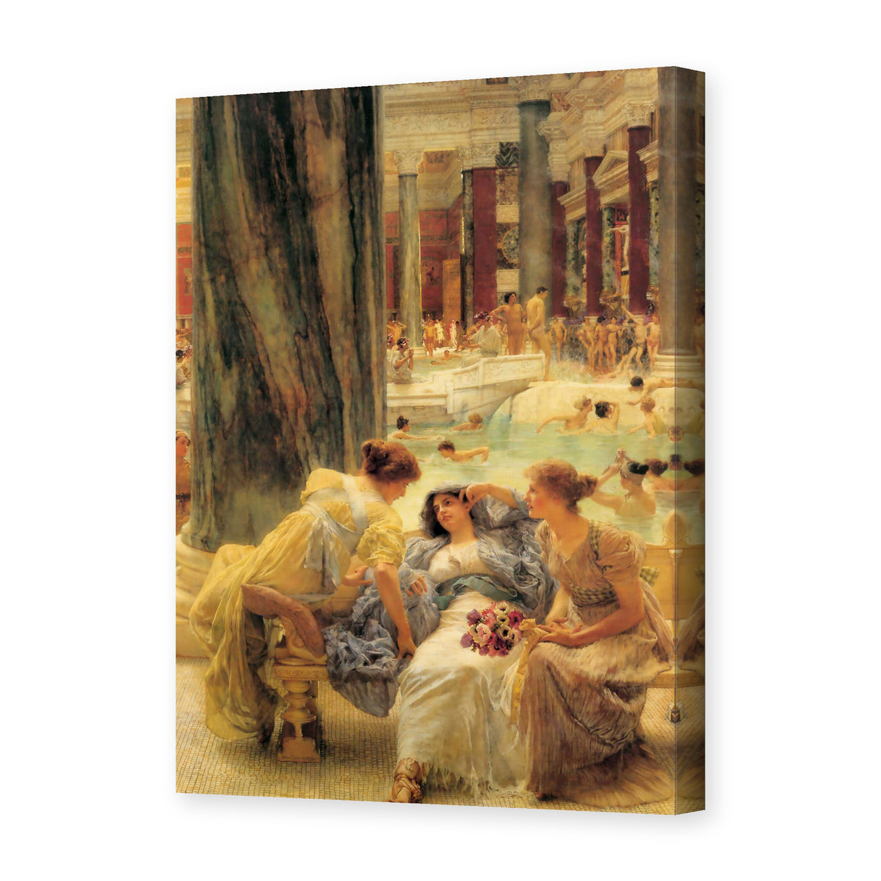 Sir Lawrence Alma-Tadema's 'The Baths of Caracalla', depicting the grand public baths of ancient Rome, reproduced as a gallery-wrapped canvas print