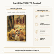 Sir Lawrence Alma-Tadema - The Baths of Caracalla gallery wrap canvas construction and hanging details infographic