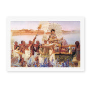 Sir Lawrence Alma-Tadema's 'The Finding of Moses', depicting the infant Moses being found among the reeds of the Nile, reproduced as a rolled canvas print
