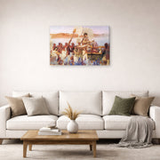 Gallery-wrapped canvas print of Sir Lawrence Alma-Tadema's The Finding of Moses displayed on a wall in a living room