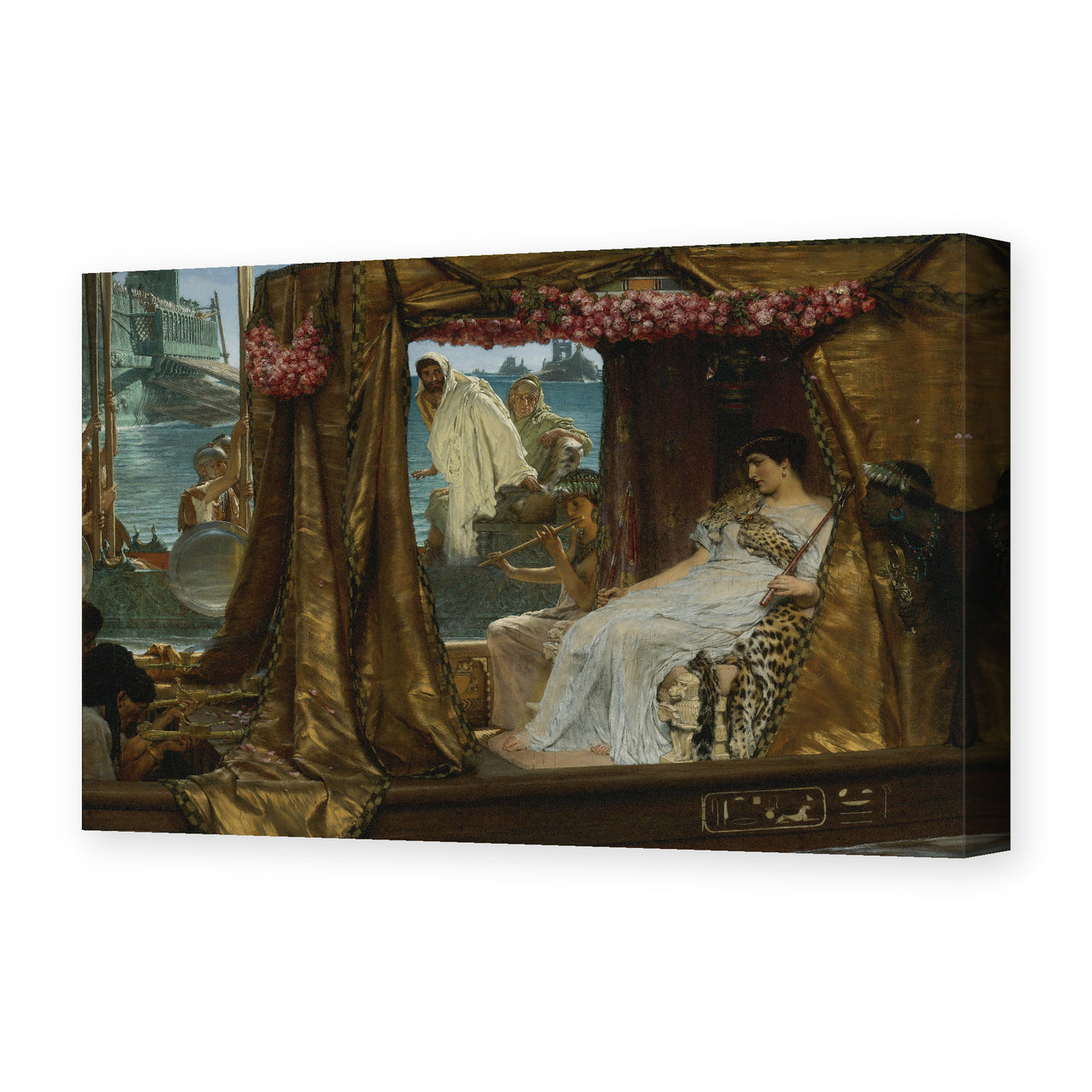 Sir Lawrence Alma-Tadema's 'The Meeting of Antony and Cleopatra', depicting Mark Antony and Cleopatra's historic first meeting, reproduced as a gallery-wrapped canvas print