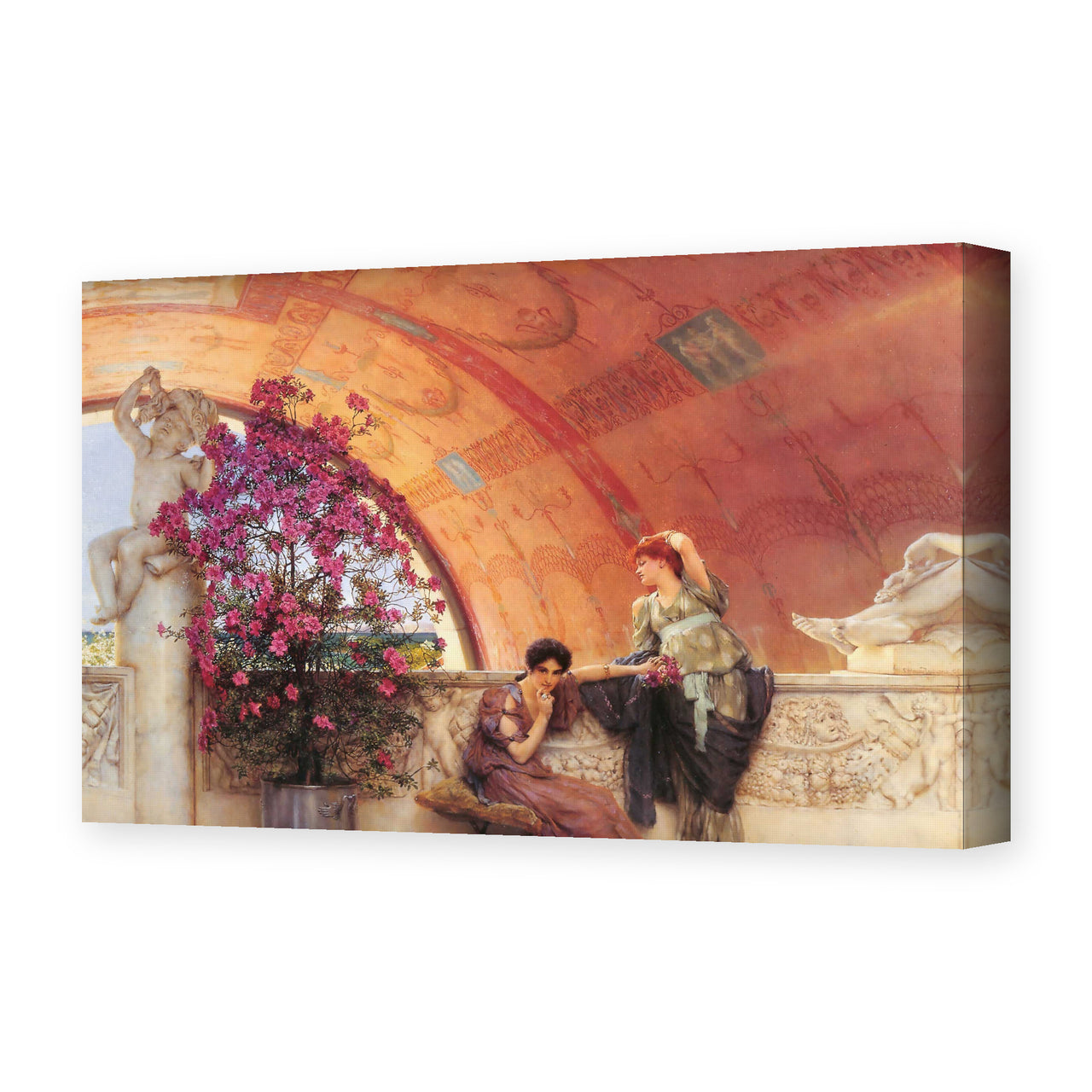 Sir Lawrence Alma-Tadema's 'Unconscious Rivals' painting reproduced as a gallery-wrapped canvas print