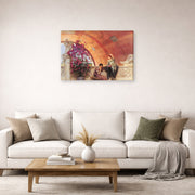 Gallery-wrapped canvas print of Sir Lawrence Alma-Tadema's Unconscious Rivals displayed on a wall in a living room