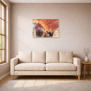 Unframed poster print of Sir Lawrence Alma-Tadema's Unconscious Rivals displayed on a wall in a living room