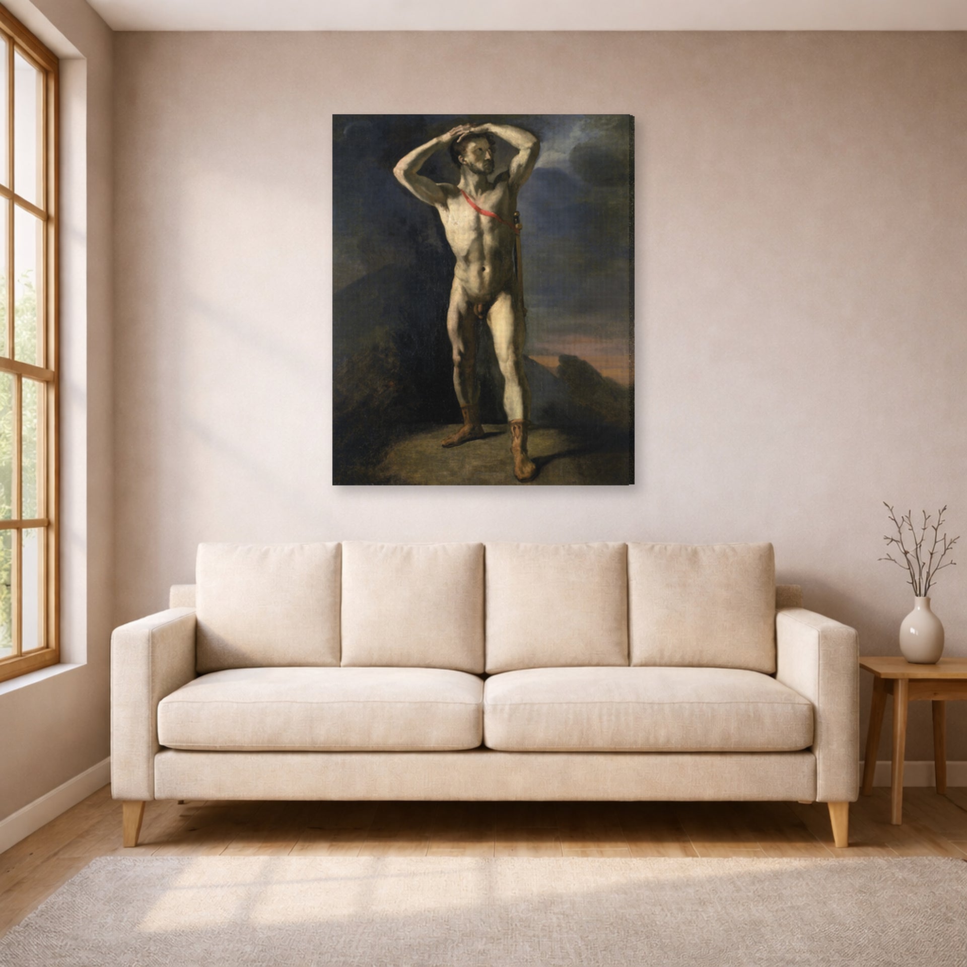 Theodore Gericault - Academia Masculina - Male Academy - Theodore Gericault Academia Masculina Male Academy gallery wrap lifestyle living room 1
