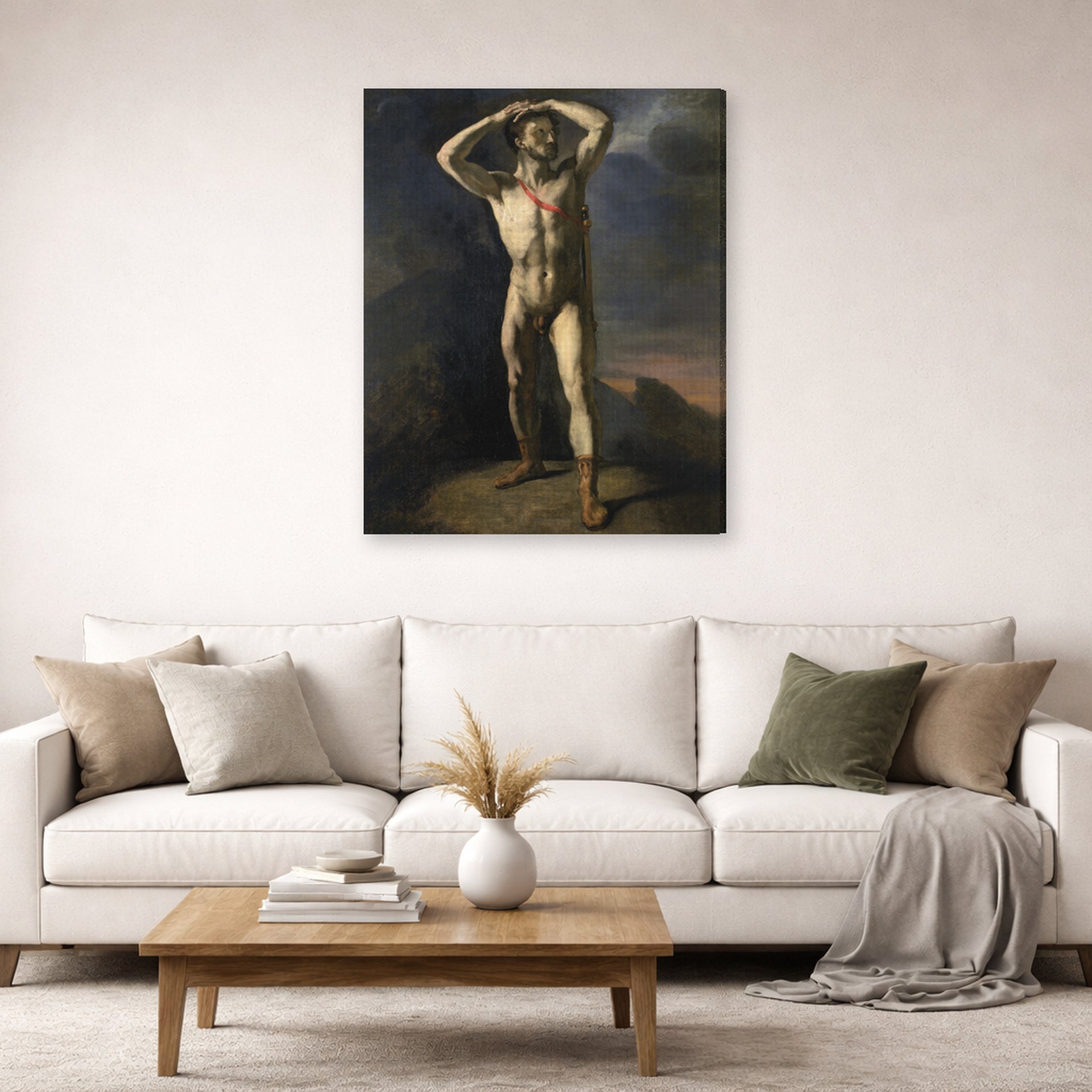 Theodore Gericault - Academia Masculina - Male Academy - Theodore Gericault Academia Masculina Male Academy gallery wrap lifestyle living room 2