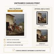 Theodore Gericault - The White Horse Tavern - canvas print combined product and display infographic frame and bars not included