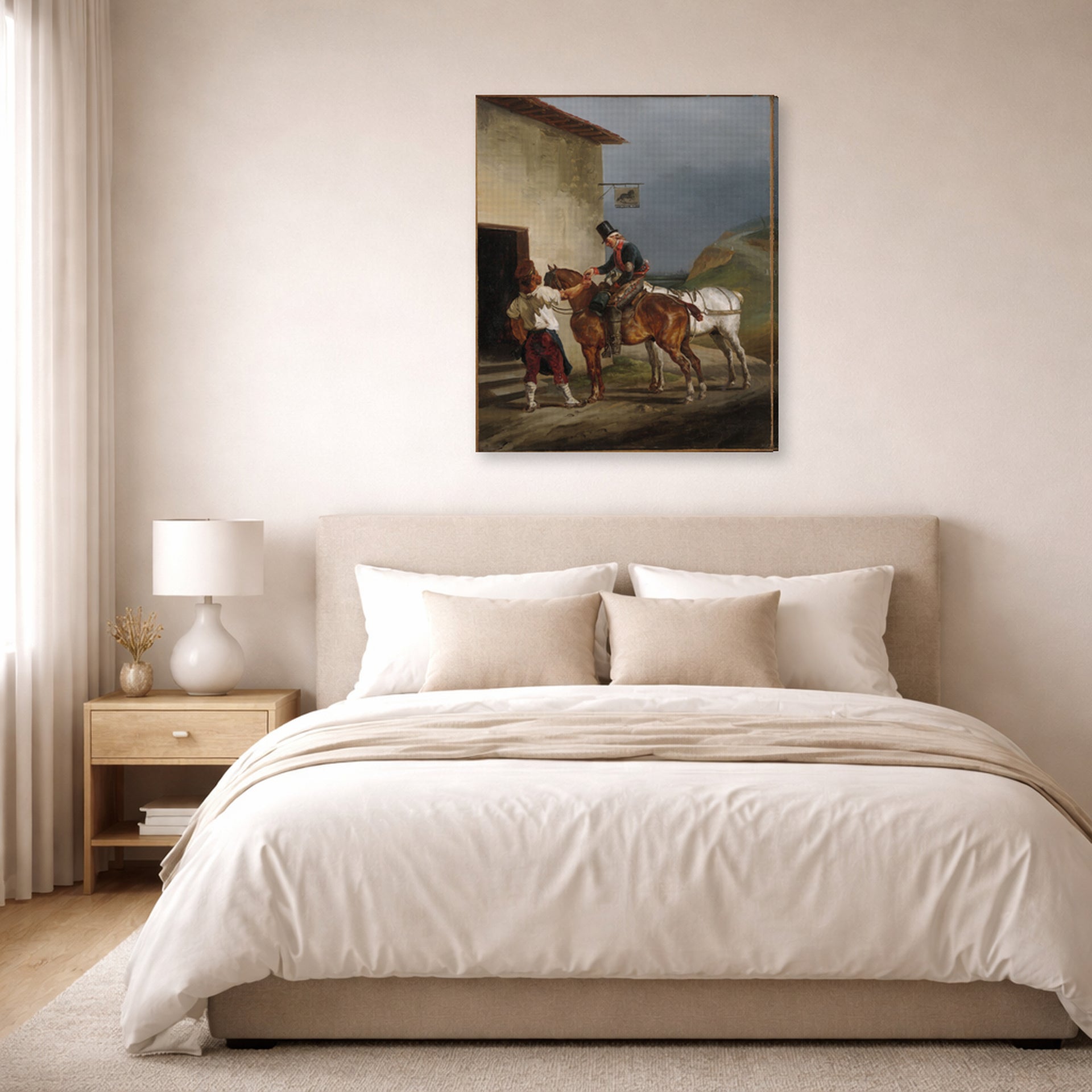 Theodore Gericault - The White Horse Tavern - gallery wrap lifestyle bedroom