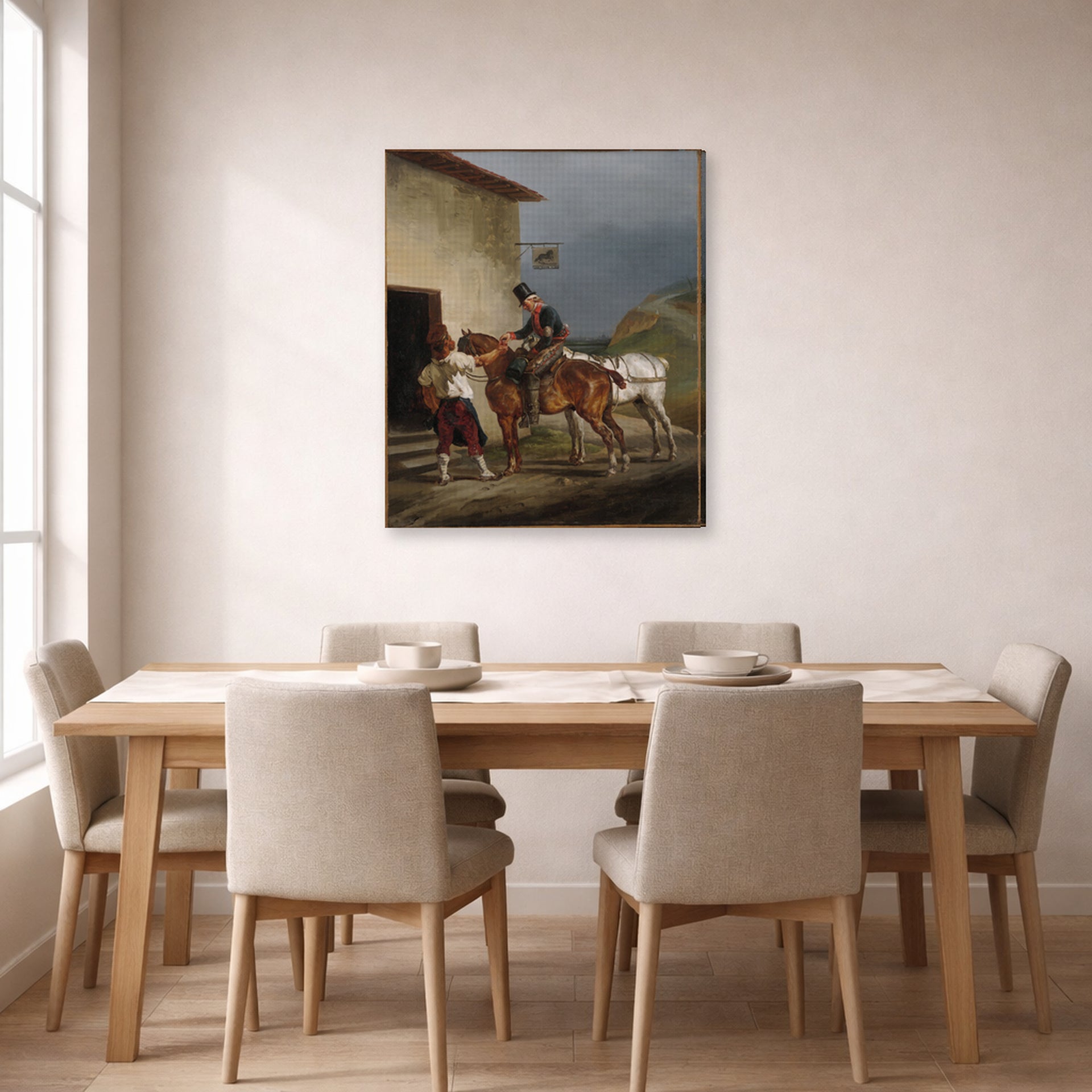 Theodore Gericault - The White Horse Tavern - gallery wrap lifestyle dining