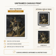 Theodore Gericault - The Wounded Cuirassier - canvas print combined product and display infographic frame and bars not included