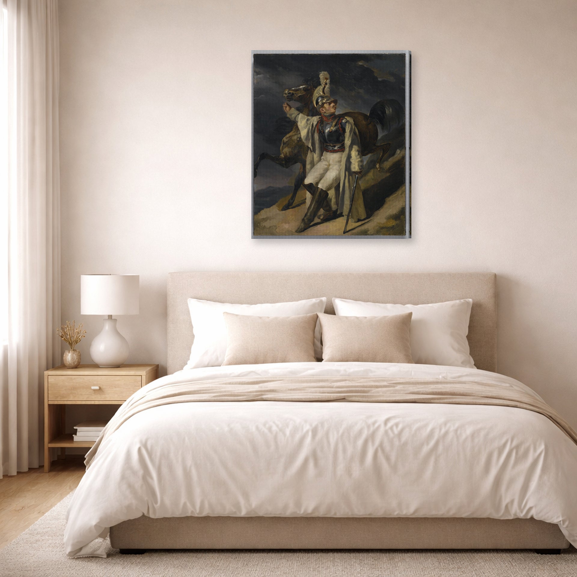 Theodore Gericault - The Wounded Cuirassier - gallery wrap lifestyle bedroom