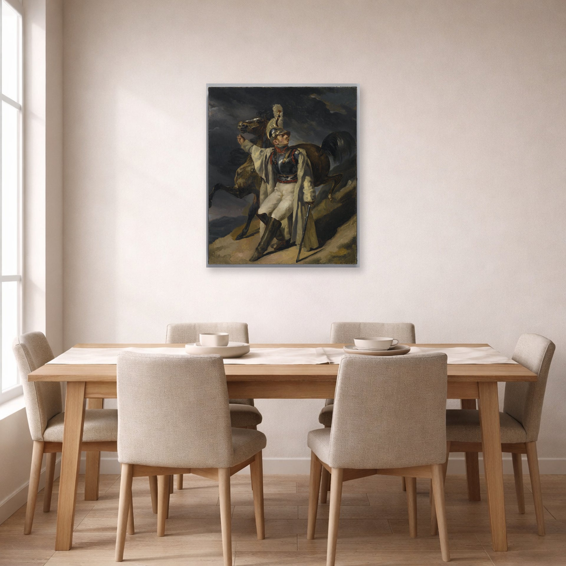 Theodore Gericault - The Wounded Cuirassier - poster print lifestyle dining unframed