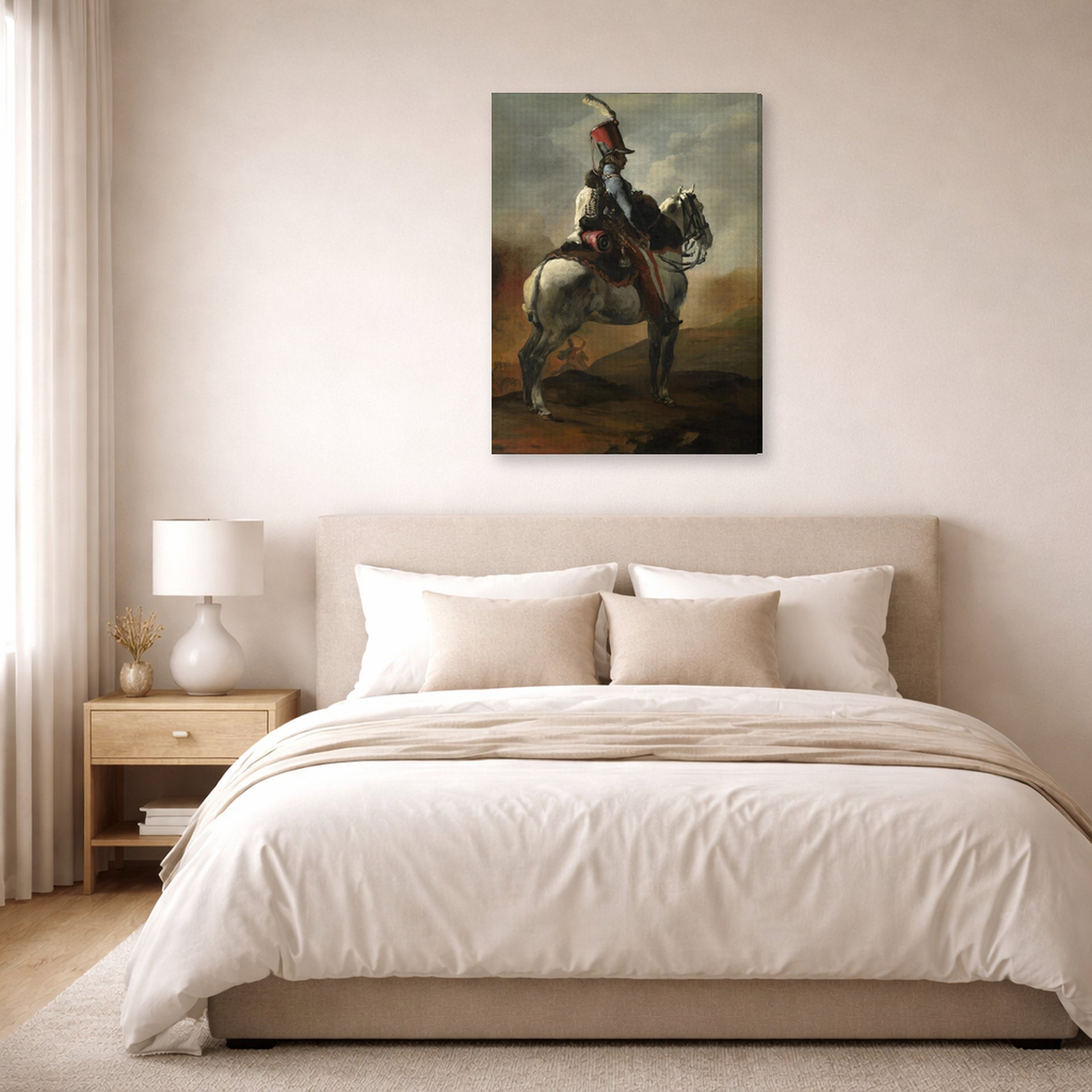 Theodore Gericault - Trumpeter of the Hussars - gallery wrap lifestyle bedroom