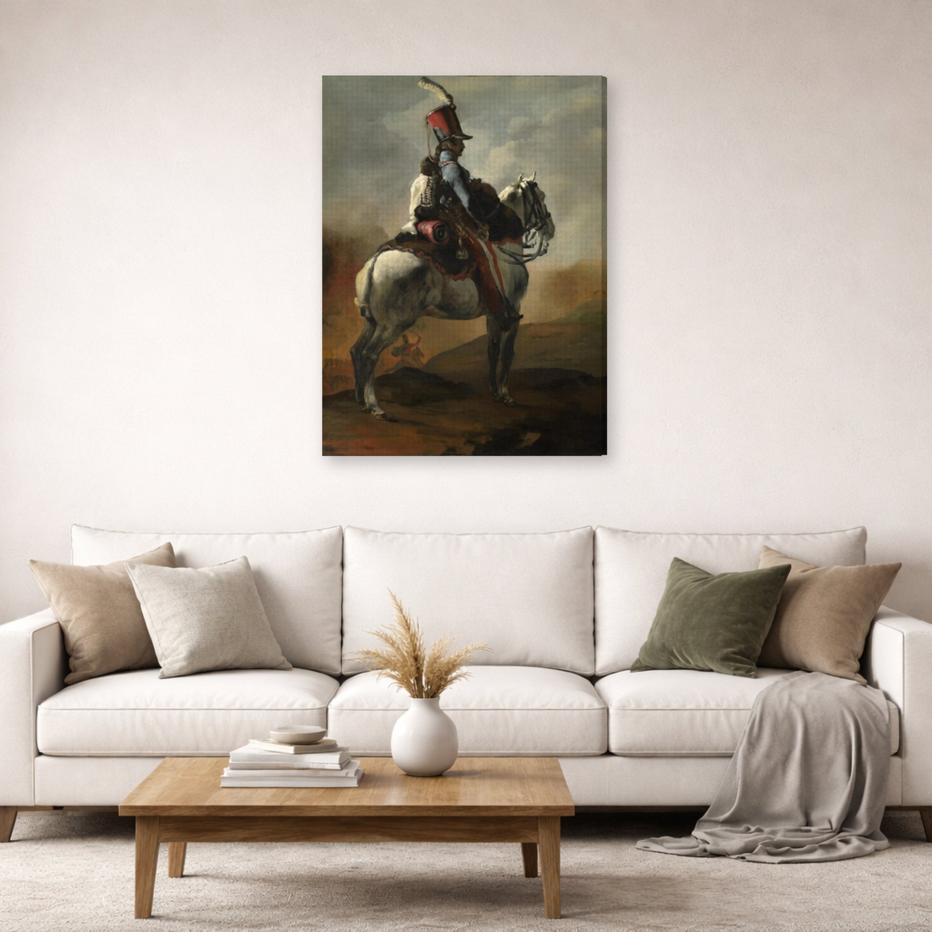 Theodore Gericault - Trumpeter of the Hussars - gallery wrap lifestyle living room 2