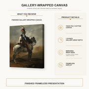 Theodore Gericault - Trumpeter of the Hussars - gallery wrap product details infographic