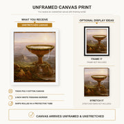 Thomas Cole - Der Pokal des Riesen canvas print size comparison and framing display infographic