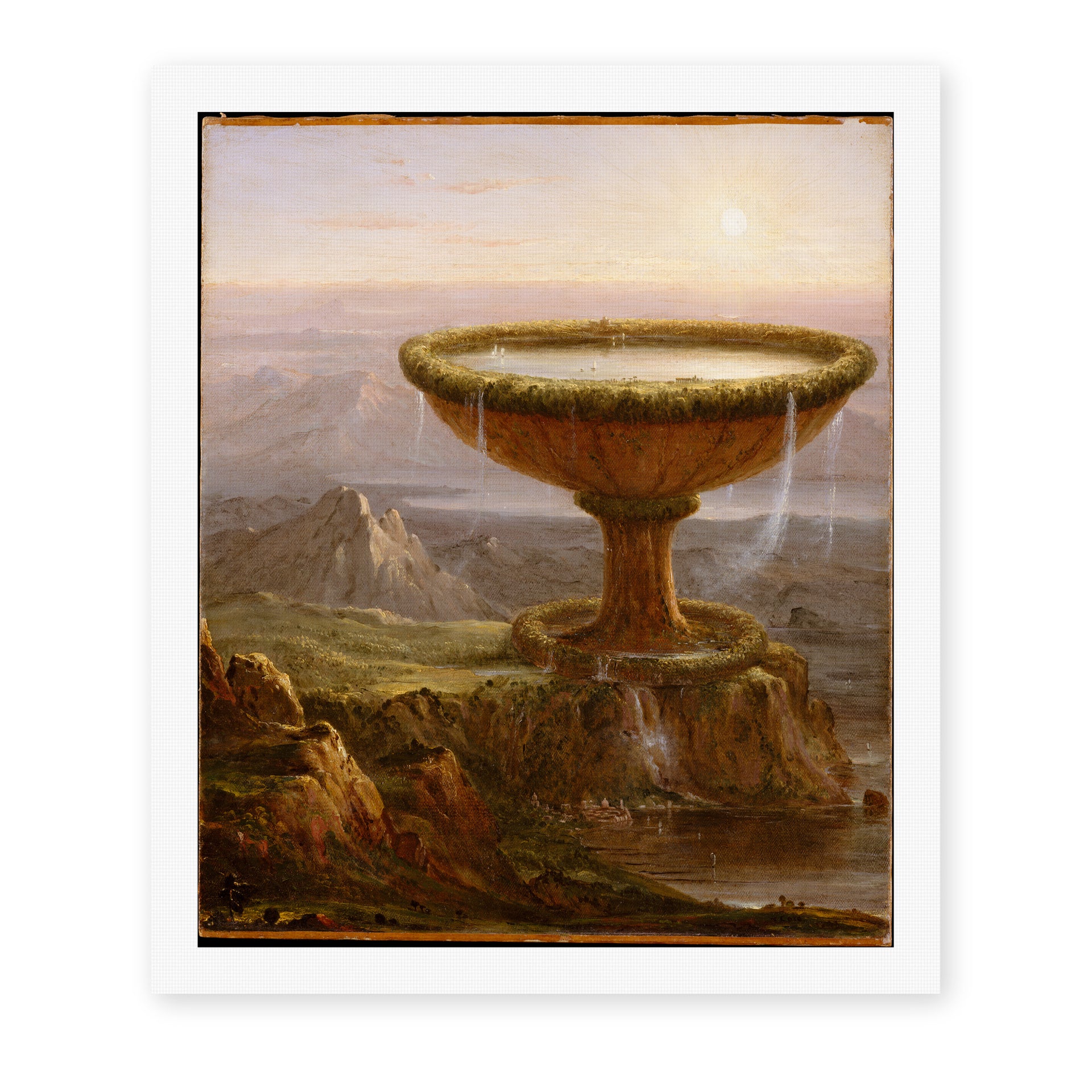 Thomas Cole's 'Der Pokal des Riesen' painting reproduced as a rolled canvas print