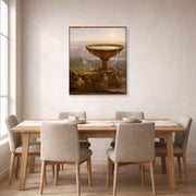 Gallery-wrapped canvas print of Thomas Cole's Der Pokal des Riesen displayed on a wall in a dining room