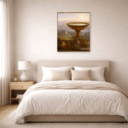 Unframed poster print of Thomas Cole's Der Pokal des Riesen displayed on a wall in a bedroom