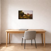 Gallery-wrapped canvas print of Thomas Cole's Dream of Arcadia displayed on a wall in a office