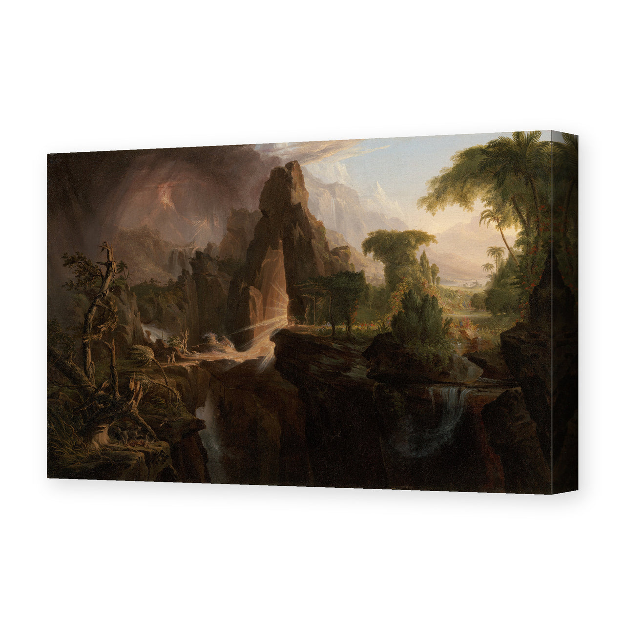 Thomas Cole's 'Expulsion from the Garden of Eden' painting reproduced as a gallery-wrapped canvas print
