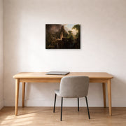 Gallery-wrapped canvas print of Thomas Cole's Expulsion from the Garden of Eden displayed on a wall in a office