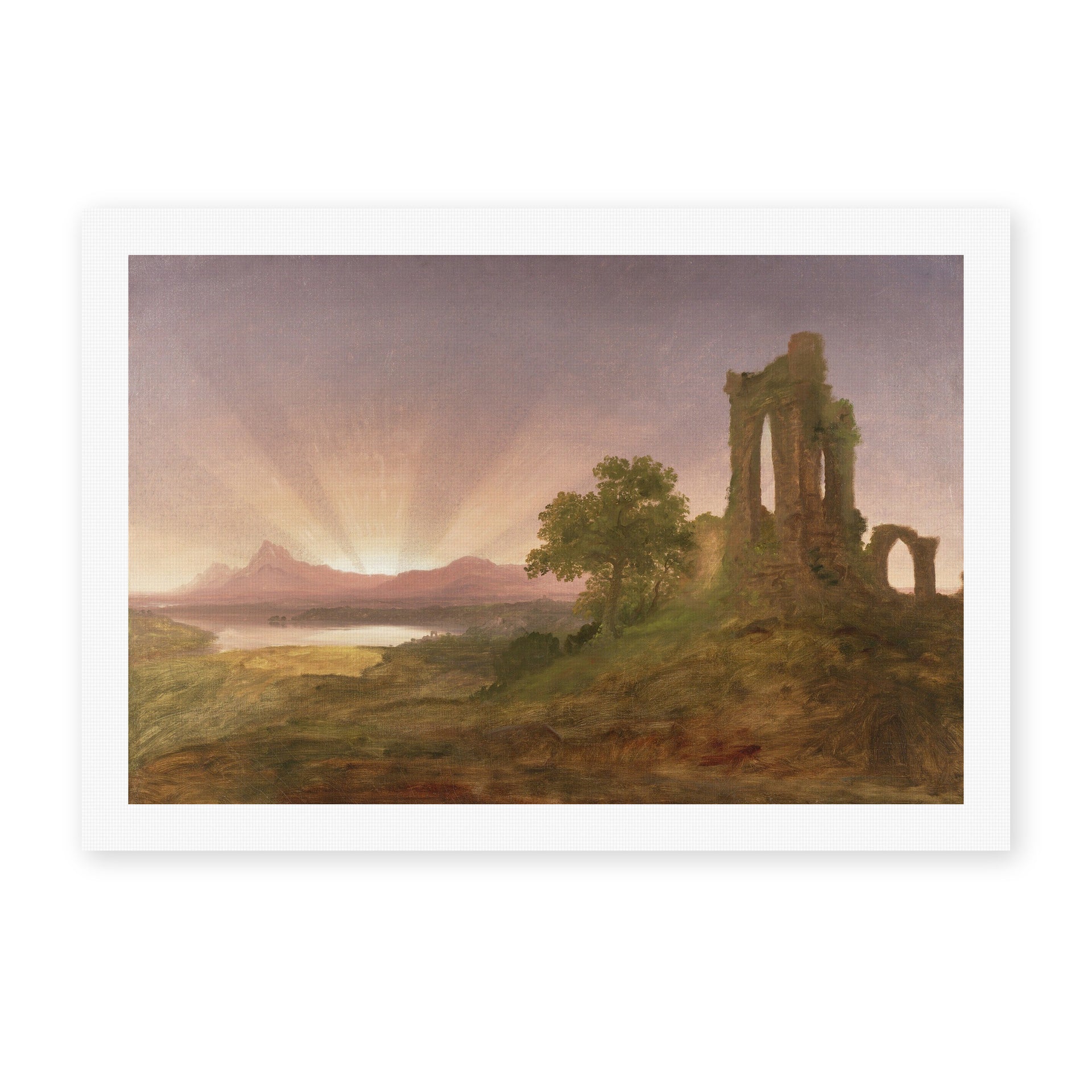 Thomas Cole's 'Gothic Ruins' painting reproduced as a rolled canvas print