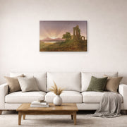 Gallery-wrapped canvas print of Thomas Cole's Gothic Ruins displayed on a wall in a living room