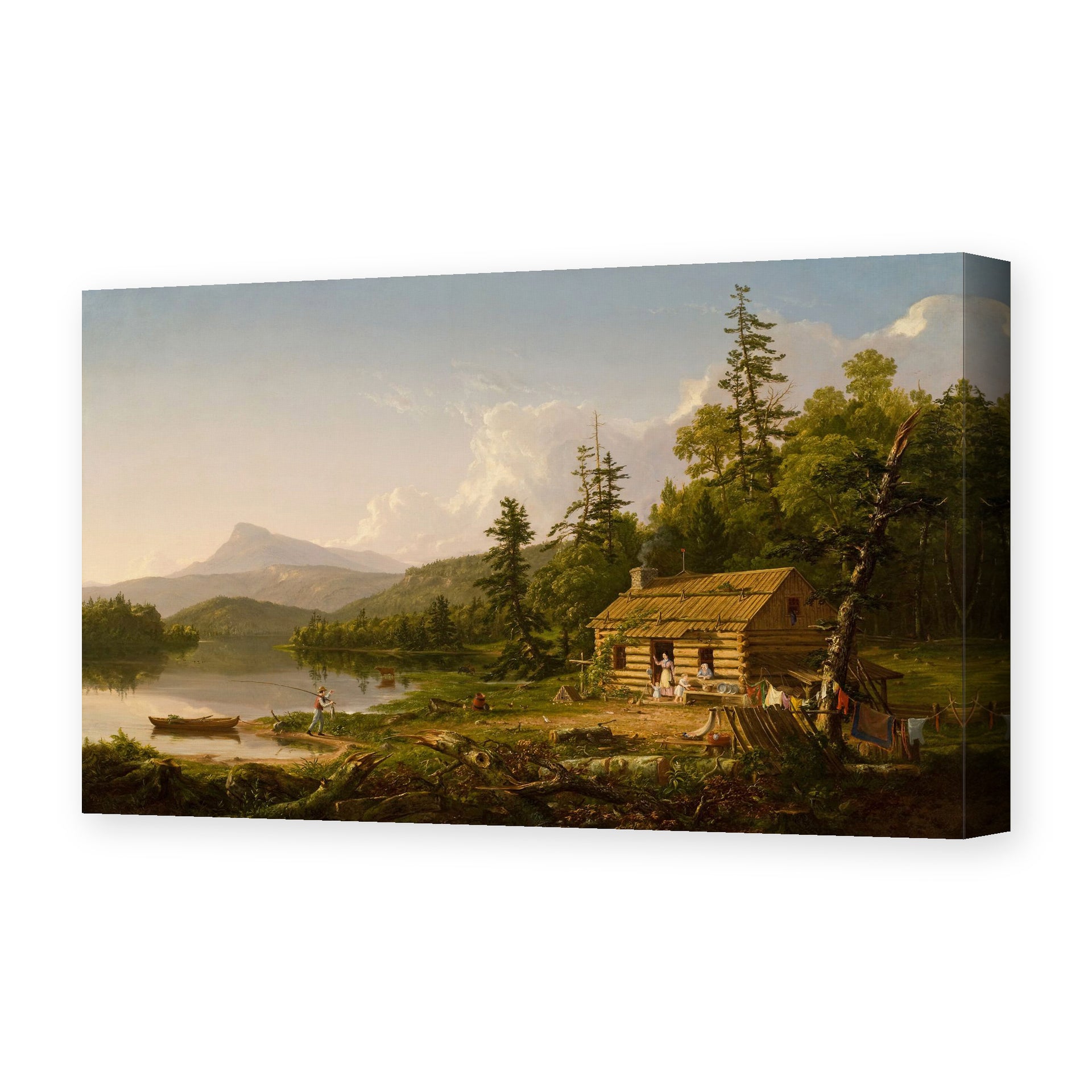 Thomas Cole's 'Home in the Woods' painting reproduced as a gallery-wrapped canvas print