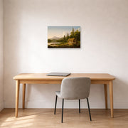Unframed poster print of Thomas Cole's Home in the Woods displayed on a wall in a office