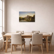 Gallery-wrapped canvas print of Thomas Cole's L'Allegro displayed on a wall in a dining room