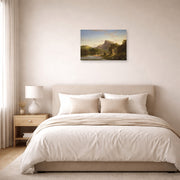 Unframed poster print of Thomas Cole's L'Allegro displayed on a wall in a bedroom