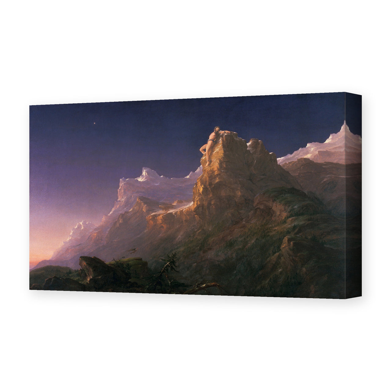 Thomas Cole's 'Prometheus Bound' painting reproduced as a gallery-wrapped canvas print