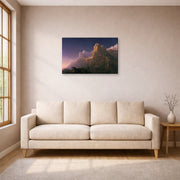 Gallery-wrapped canvas print of Thomas Cole's Prometheus Bound displayed on a wall in a living room