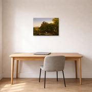 Gallery-wrapped canvas print of Thomas Cole's The Mountain Ford displayed on a wall in a office