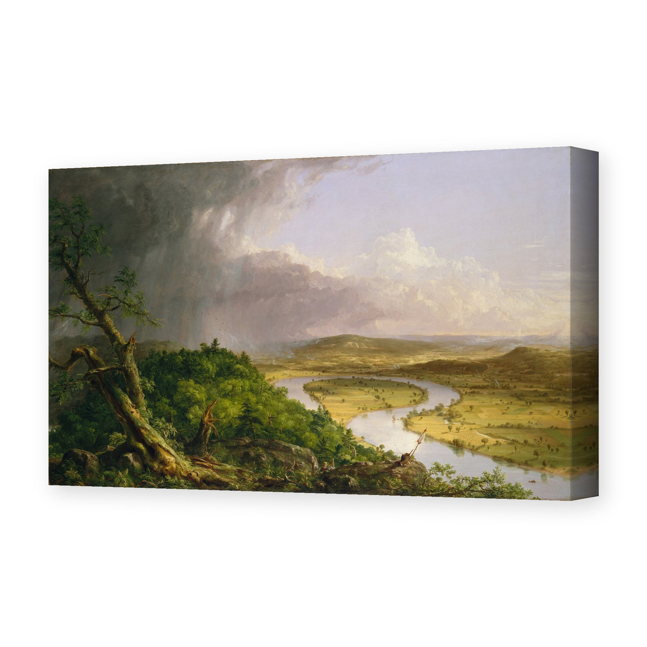 Thomas Cole's 'The Oxbow (The Connecticut River near Northampton 1836)' painting reproduced as a gallery-wrapped canvas print
