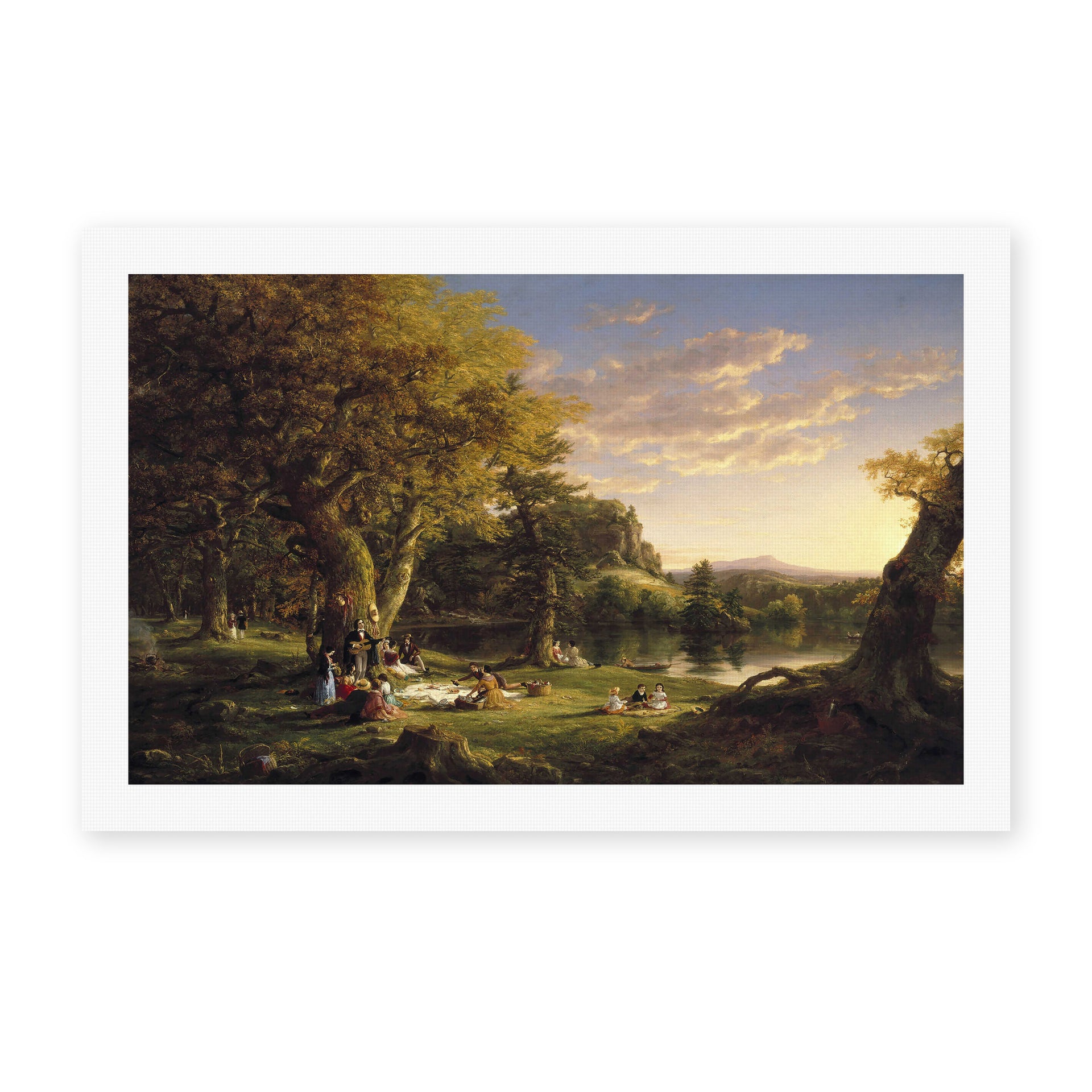 Thomas Cole's 'The Picnic' painting reproduced as a rolled canvas print