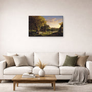 Gallery-wrapped canvas print of Thomas Cole's The Picnic displayed on a wall in a living room