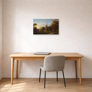 Gallery-wrapped canvas print of Thomas Cole's The Return displayed on a wall in a office