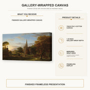 Thomas Cole - The Return gallery wrap canvas construction and hanging details infographic