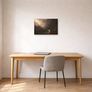 Unframed poster print of Thomas Cole's The Voyage of Life (Old Age) displayed on a wall in a office